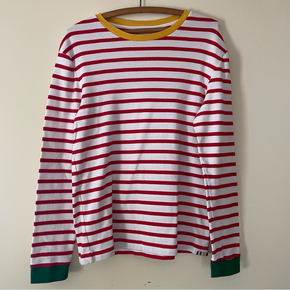 Hudson’s Bay sweater unisex HBC stripes 100% cotton M stretchy colorblock